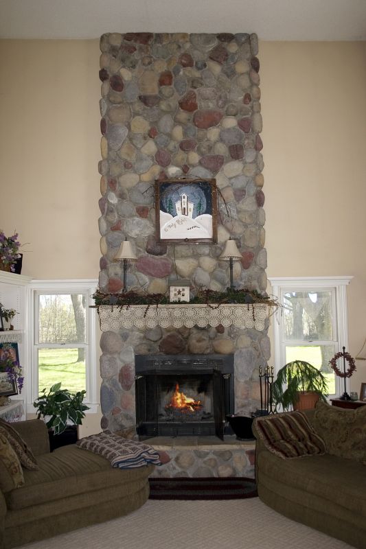 Outdoor Stone Fireplace